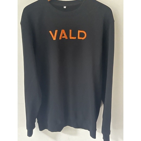Vald Other - Vald Unisex Art To Wear Black Orange Long Sleeve Pullover Heavyweight Sweatshirt